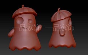 改帽子幽灵stl雕刻图圆雕图模型文件三维立体精雕图3d打印图纸