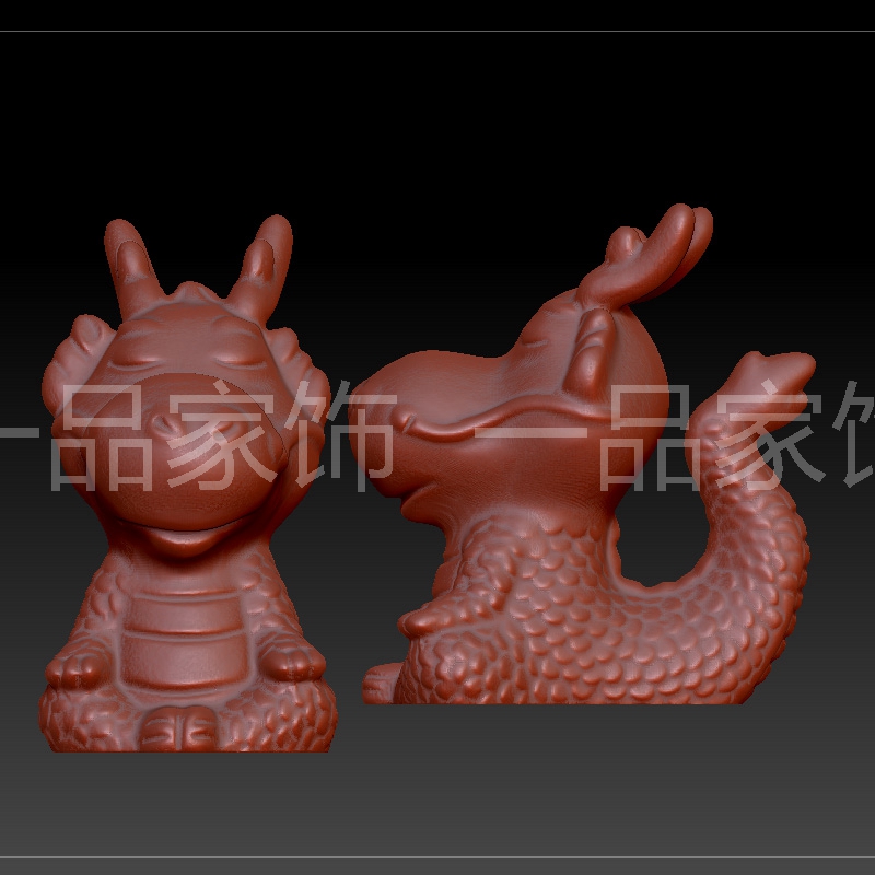小白龙坐禅stl雕刻图圆雕图模型文件三维立体精雕图3d打印图