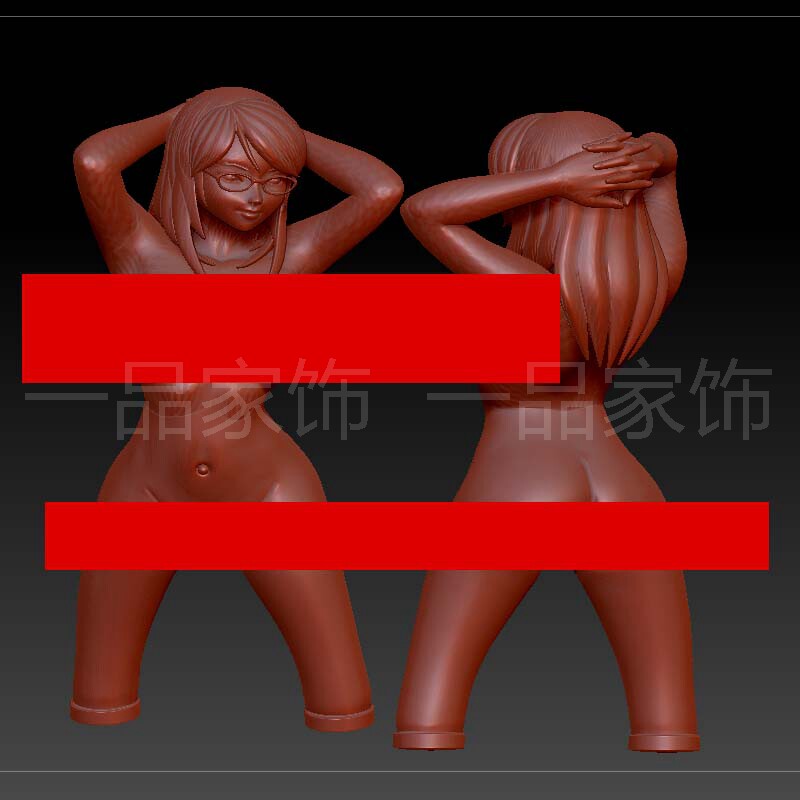 3美女无腿弹弓非实物stl格式2D/3D绘图