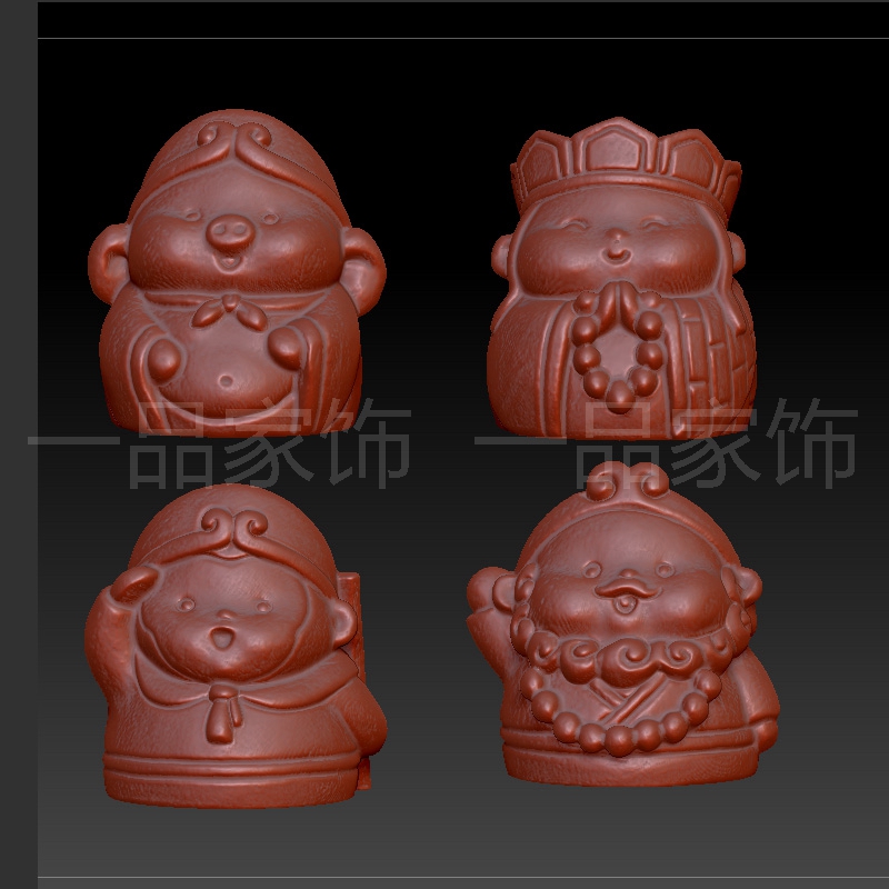 8西游记卡通stl雕刻图圆雕图模型文件三维立体精雕图3d打印图