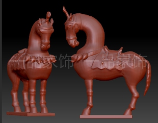 11唐马 圆雕图核雕图stl模型三维图立体图精雕图3d打印非实物