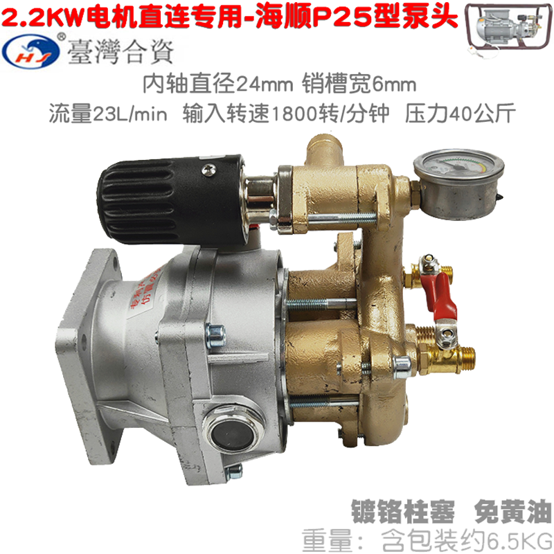 2.2KW电机连体直连泵头轴径24mm海顺P25型农用高压喷雾打药机园林,五金/工具,压力泵,淘宝优惠券,粉丝福利购,淘宝优惠卷