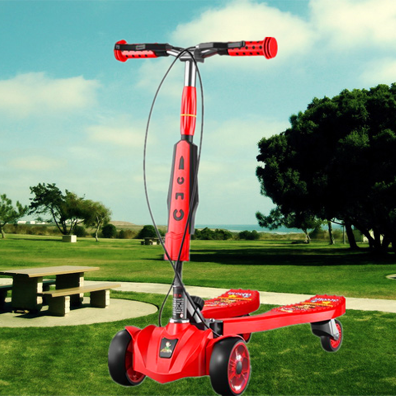 滑板车儿童剪刀车蛙式3-6岁宝宝音乐4轮小孩脚踏男女溜溜车闪光10