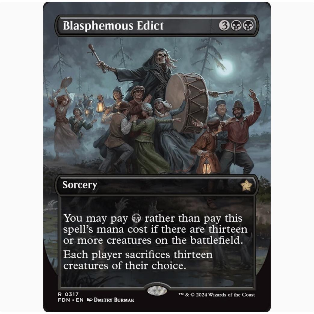 【铃铛卡牌】万智牌 英文 基石 FDN 异画 金 渎神勒令 317