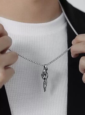 复古浮木项链男潮流个性嘻哈风长款印第安枯木吊坠女简约帅气挂件