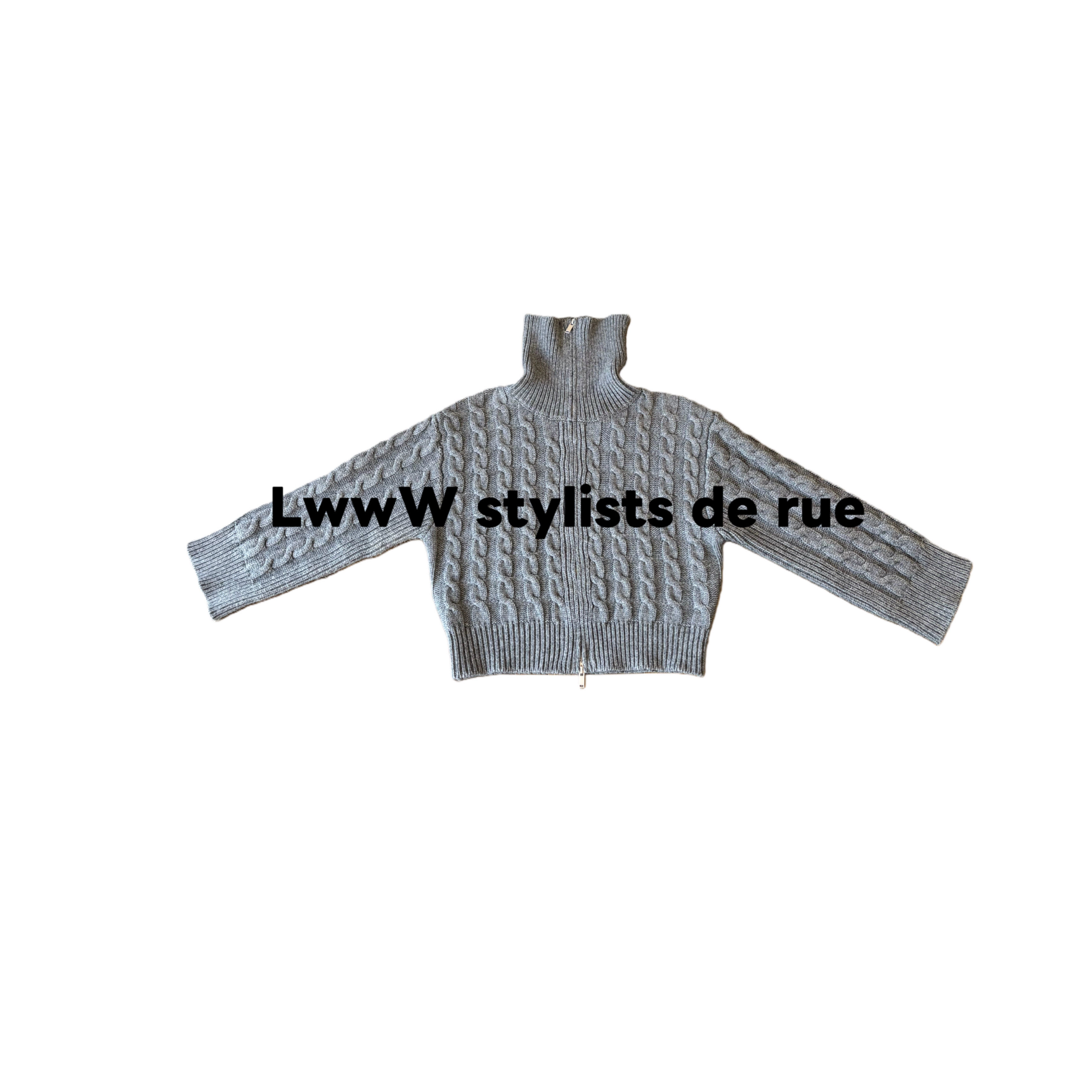 【大高领】绞花大高领双开头拉链松弛感外穿毛衣