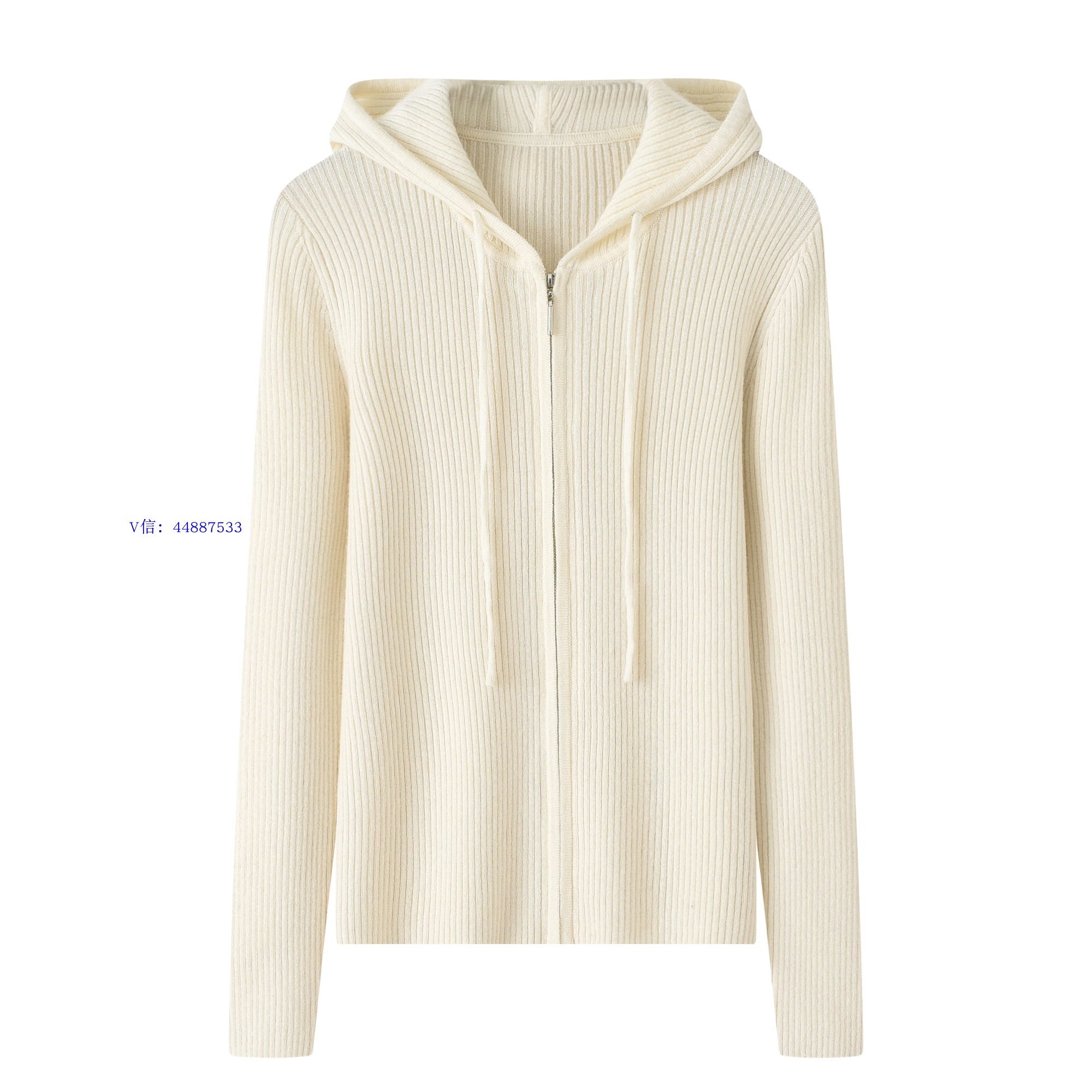 鄂尔多斯市羊绒衫女开衫带帽抽条修身秋冬保暖毛衣卫衣外搭外套