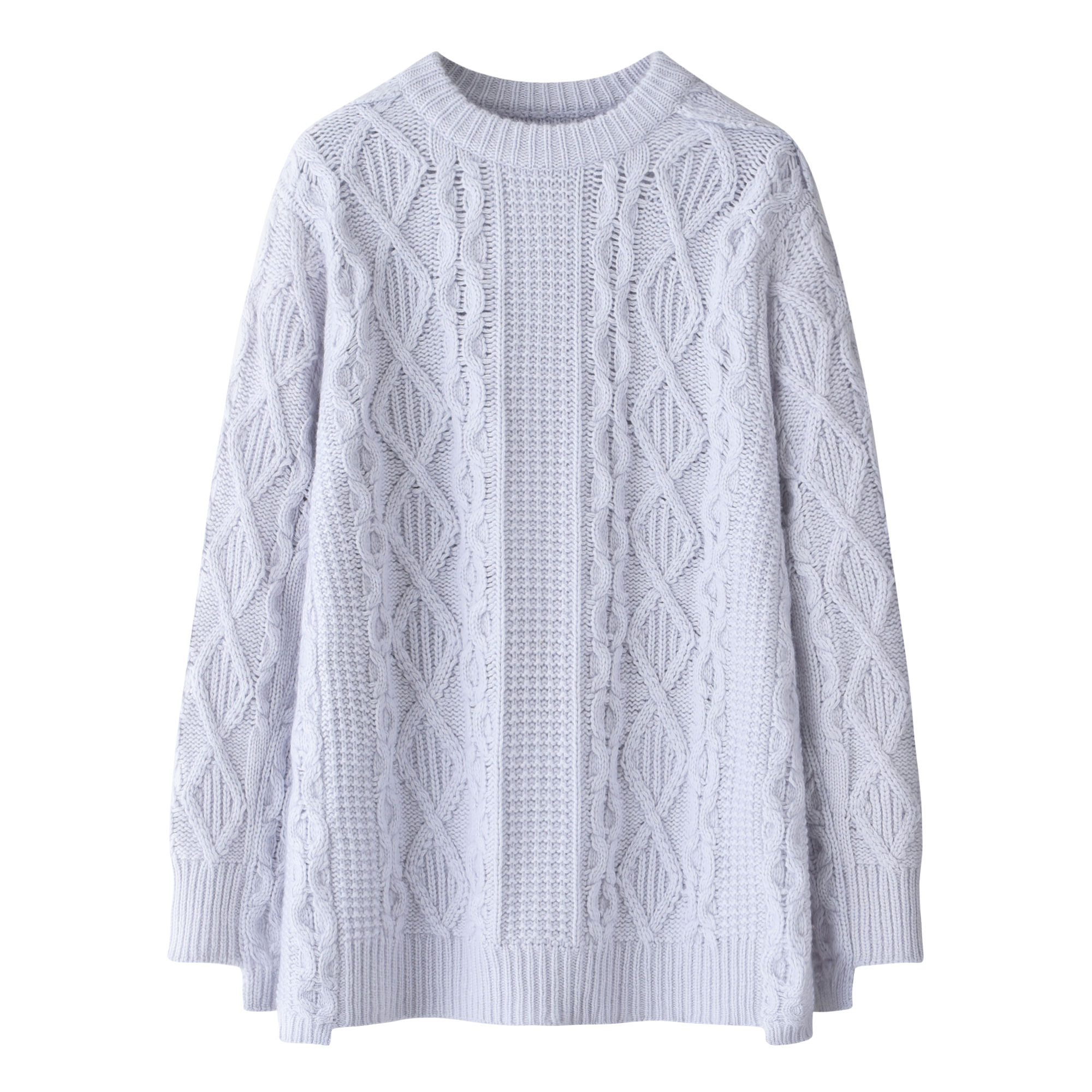 鄂尔多斯市女100%纯羊绒衫加厚宽松套衫毛衣中长款针织打底慵懒