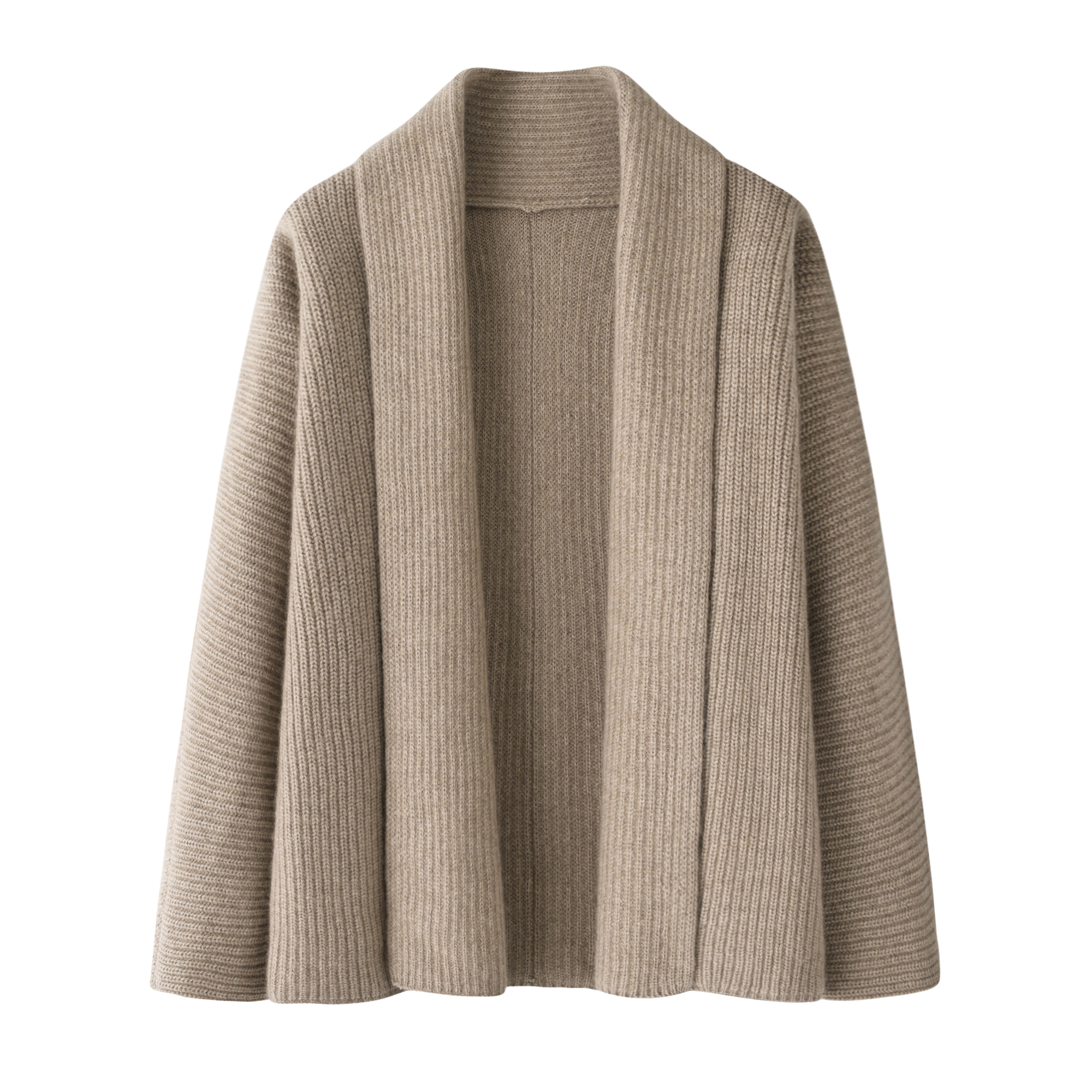 鄂市中长款纯山羊绒针织外套女加厚外搭毛衣无扣保暖毛衫