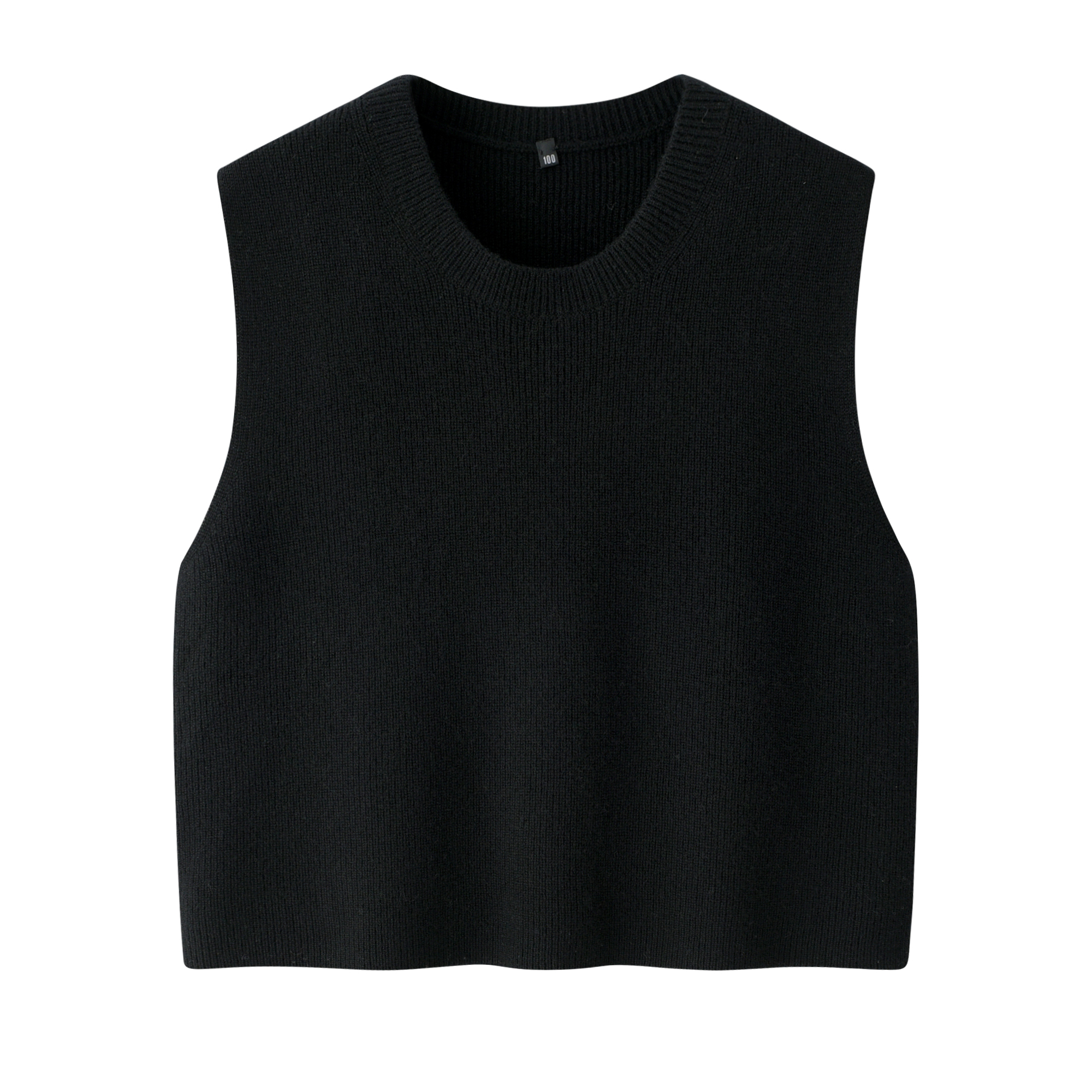 鄂市纯色基础款纯山羊绒背心外穿时髦针织无袖正品上衣马甲