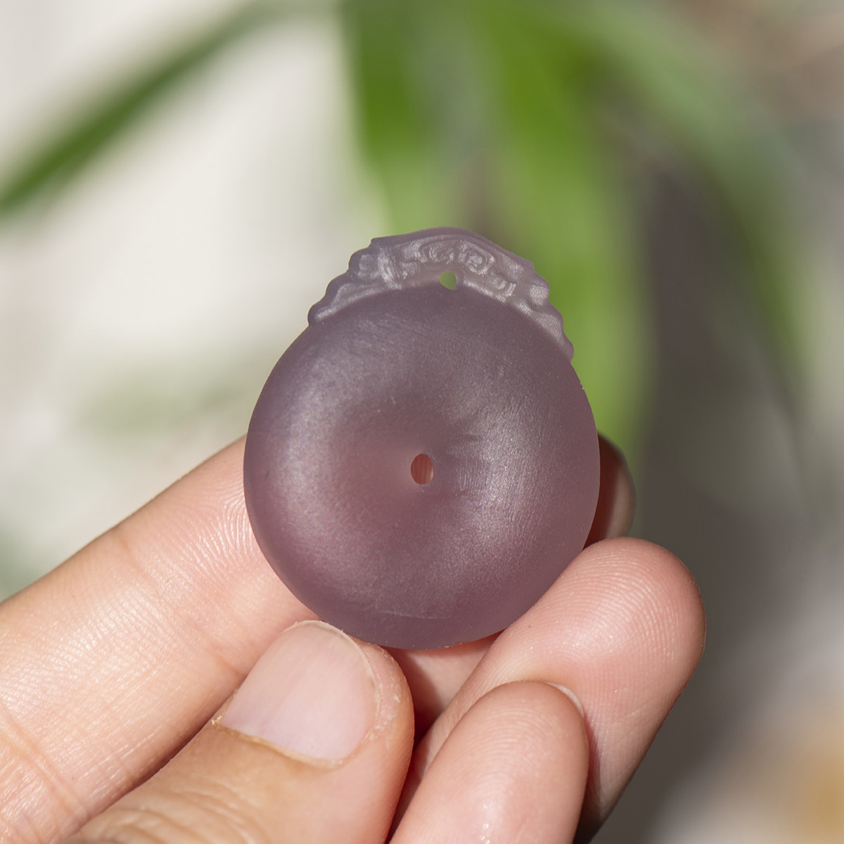 天然紫罗兰帝王紫玛瑙平安扣项链