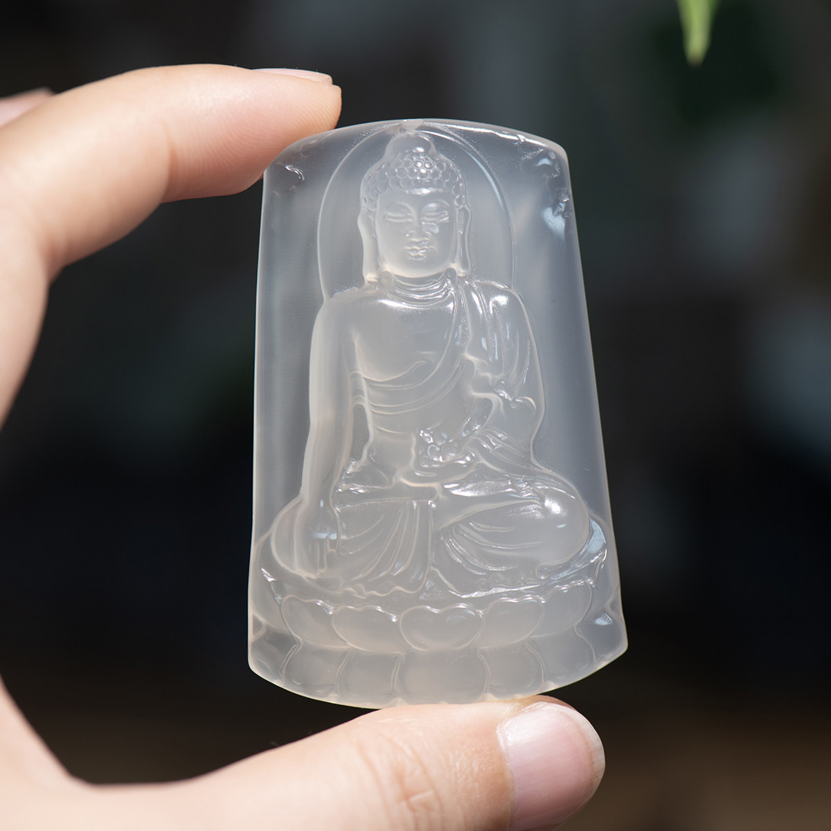 天然玛瑙阿弥陀佛高冰吊坠本命年