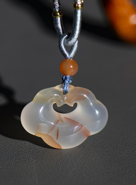 龙纹玛瑙祥云如意吊坠毛衣链