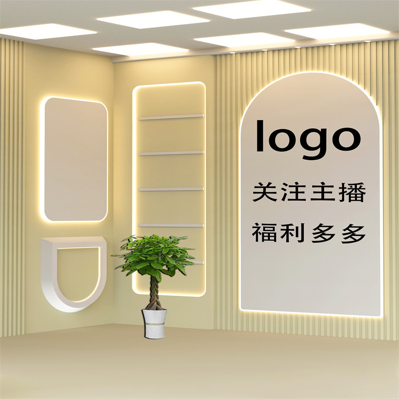 立体感主播专用背景墙网红大气品牌服装鞋包装饰拍照布置3d背景布