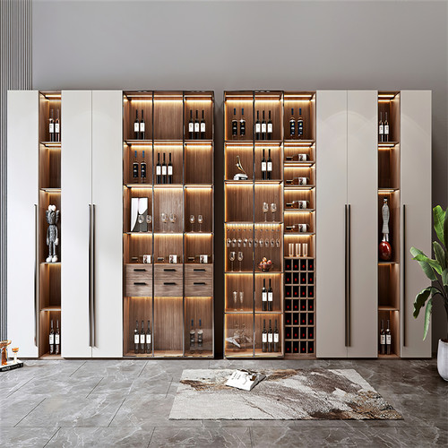 直播间背景墙酒柜酒橱高端轻奢