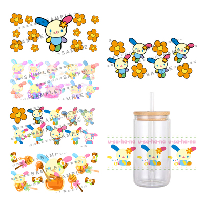 花小兔手帐素材贴纸UV转印