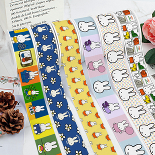 米菲兔 发饰头饰DIY蝴蝶结 彩色印刷螺纹织带丝带