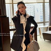 洋气新店REDMEMORY高级魅力 刚柔并济 2026春荷叶边可拆羊毛马甲