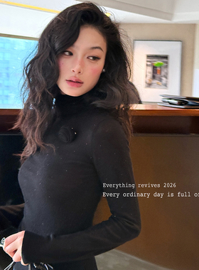 洋气新店REDMEMORY显瘦王者 克制浪漫 高质感玫瑰修身羊毛打底衫