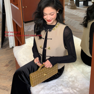 贯穿四季 老钱 精工钉珠新年马甲 中式 洋气新店REDMEMORY东方鎏金