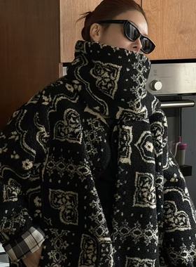 洋气新店REDMEMORY热气球温暖包裹 颗粒羊毛廓形外套（带围巾）