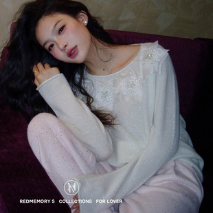 洋气新店REDMEMORY美成冬日童话 梦幻星河 仙里仙气立体花朵毛衣