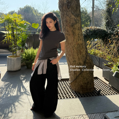 洋气新店REDMEMORY时尚统治区 叠影时刻 盐系套装 撞色T+P帘牛仔