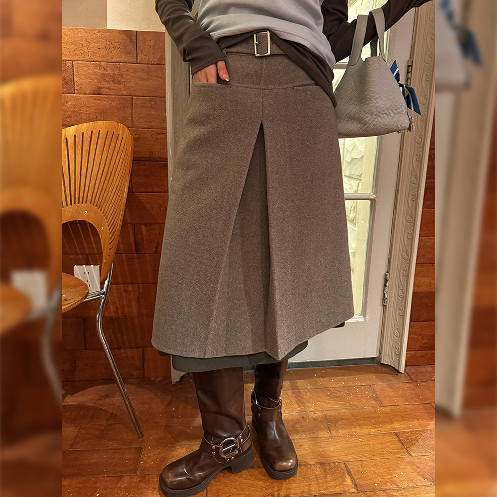 洋气新店REDMEMORY风格就位 老钱绝杀 版型是神 加厚羊毛呢半裙