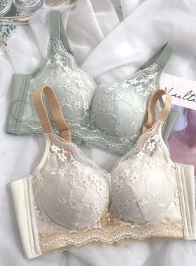 中厚舒适透气无钢圈文胸小胸聚拢上托收副乳塑形内衣女 古妃31051