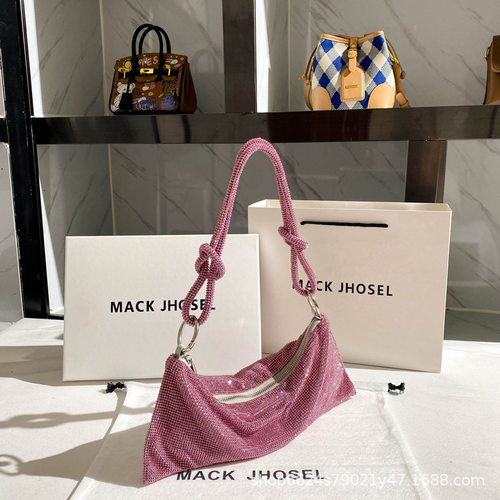 MACK JHOSEL 法式轻奢小众镶钻满钻水钻包包时尚流行斜挎腋下包