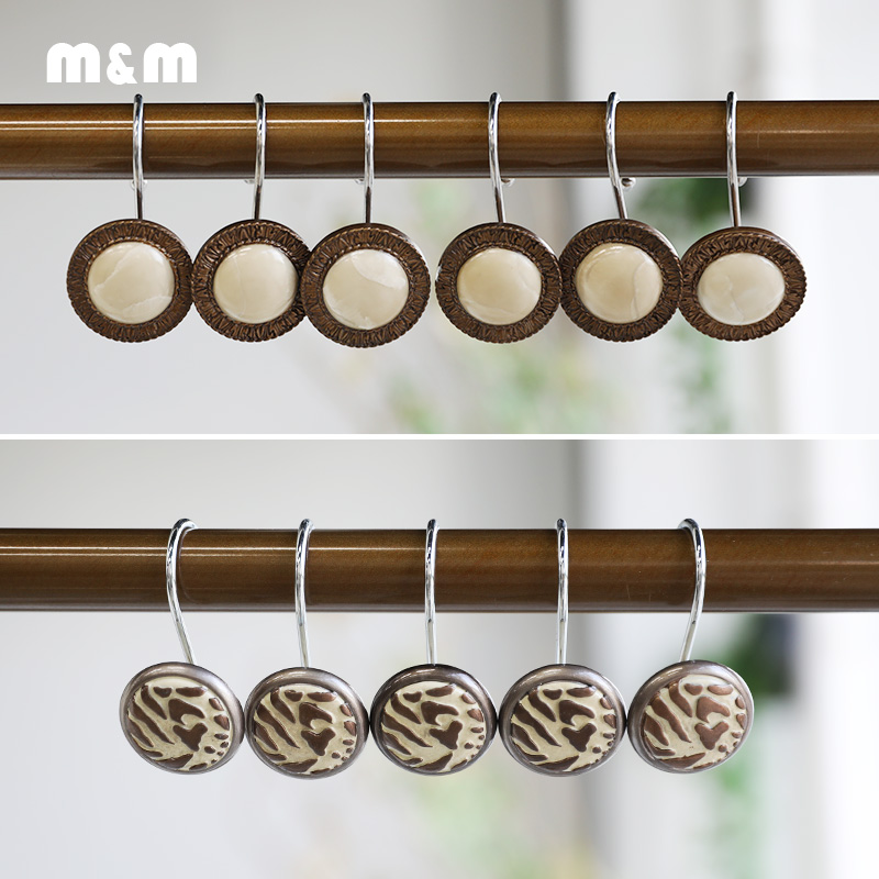 复古大理石纹浴帘挂钩不锈钢钩