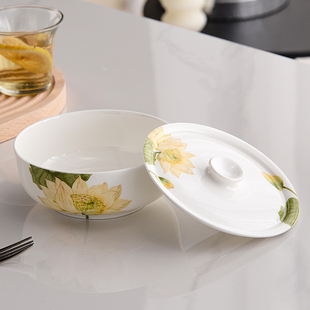 金岚玉唐山骨瓷家用6英寸面碗陶瓷饭店餐具直口汤碗面碗米饭碗