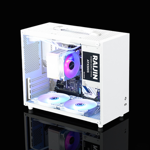 m5手提桌面机箱玻璃侧透电脑台式 ATX迷你mini小机箱电脑机箱 机M