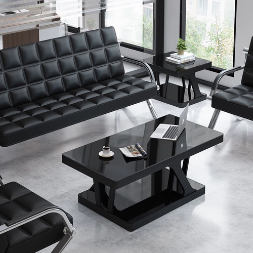 Стеклянный креативный современный и минималистичный диван для офиса, черный комплект