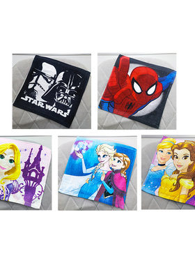 30x30cm星球大战冰雪公主安娜外贸卡通纯棉全棉毛巾大方巾