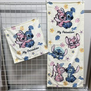34x34cm35x80cm星际史迪奇宝贝全棉柔软吸水洗脸大方巾面巾小毛巾