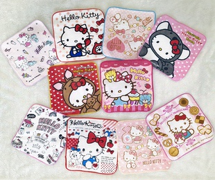 20x20cm凯蒂小猫咪KT卡通纯棉全棉儿童擦汗擦嘴手帕小毛巾小方巾