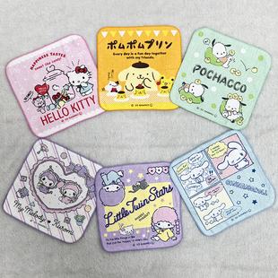 20x20cm布丁美乐兔凯蒂双星全纯棉儿童成人擦汗嘴手帕毛巾小方巾