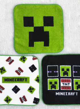 16x16cm我的世界日单卡通纯棉柔软男生儿童小毛巾擦嘴擦汗小方巾