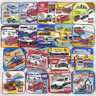 16x16cm汽车工程挖掘机多没卡男孩幼儿纯全棉儿童毛巾擦嘴小方巾