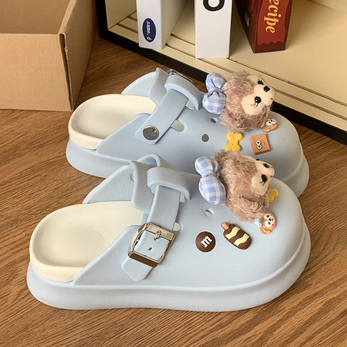 厚底可爱达菲熊EVA防滑凉拖鞋