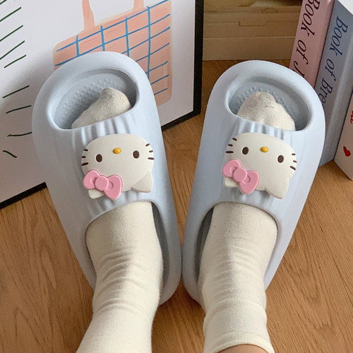 可爱evakt猫踩屎感防滑居家拖鞋