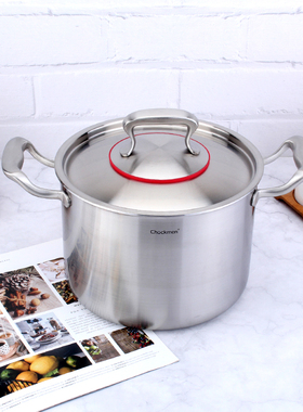 chockmen卓德铭18/10不锈钢双耳汤锅加深加厚家用多用锅不挑炉灶