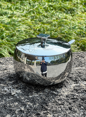 chockmen卓德铭18/10不锈钢四叶草调味罐调料盒带勺带盖糖罐多用