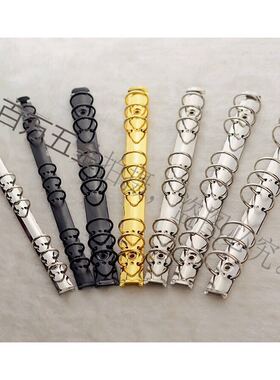 9孔活页夹B5金属夹九孔替芯文件夹黑色收纳夹9孔DIY装订夹TR253-9