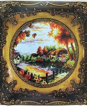 夏花-韩国正品丝蒂奇十字绣STC原装套件60703圆形四季-秋Autumn