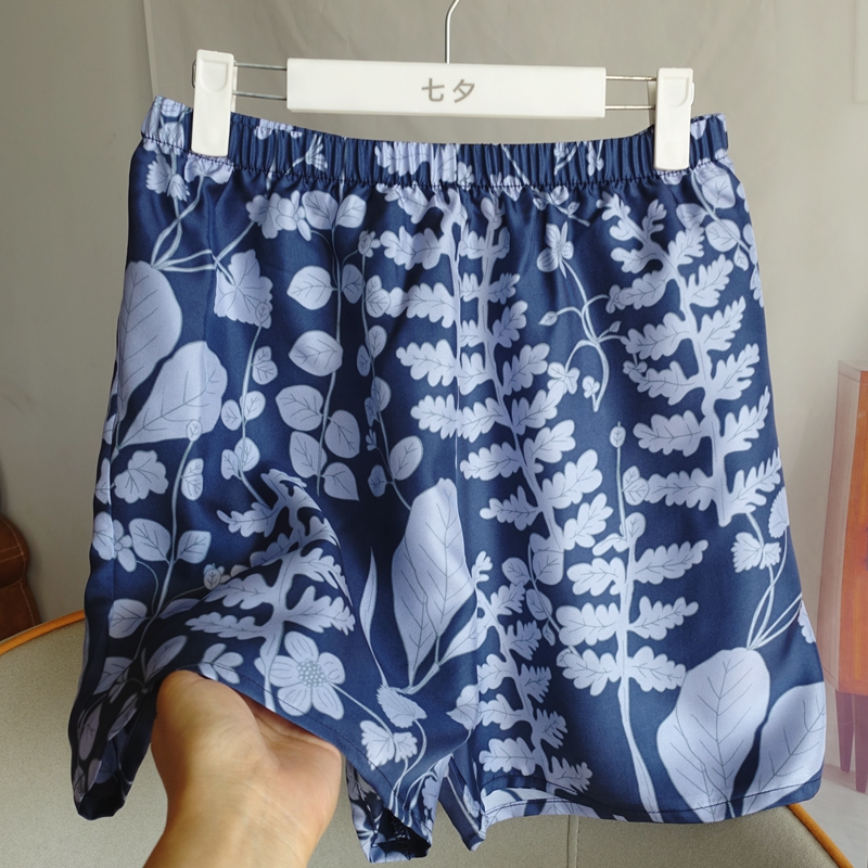 100桑蚕真丝休闲宽松短裤男女同