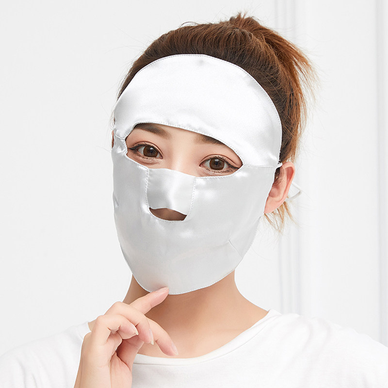 SUMMER 100% SILK SUNSCREEN UV PROTECTION FULL FACE MASK SLEEP FACE PROTECTOR FACE MASK MULBERRY SILK SUNSHADE WINDPROOF FACE MASK