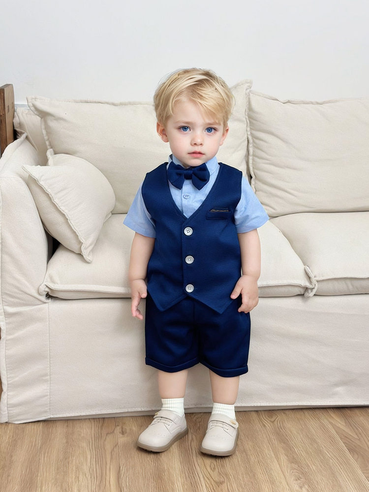2025新款男童小绅士礼服套装儿童西装派对正装宝宝周岁生日服装