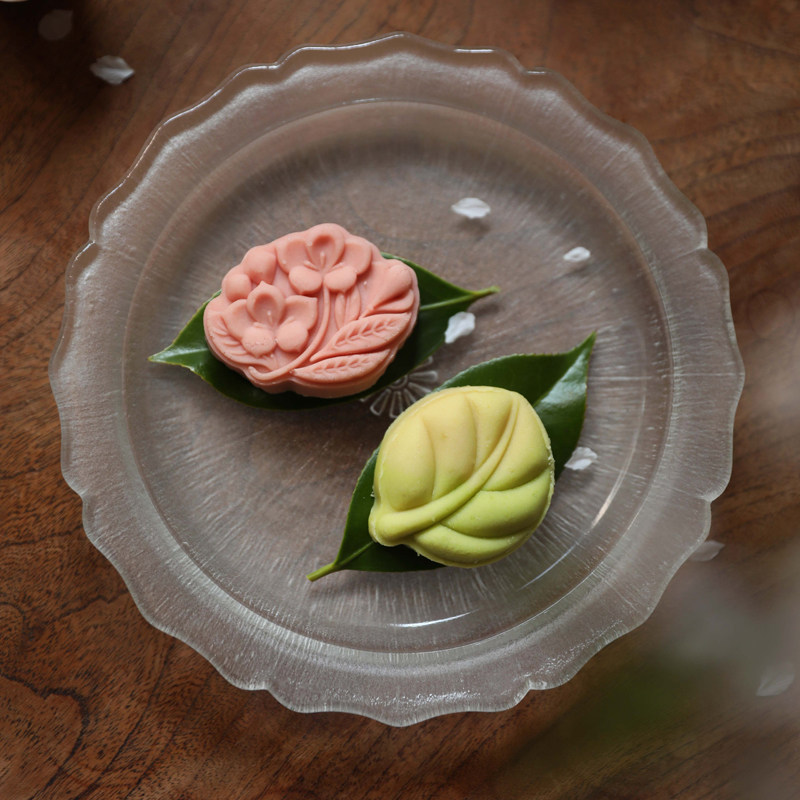 中式绿豆糕蜜桃牛油果传统茶点端午江南茶糕点《借春梢》零食飨韵